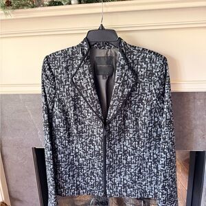 Classiques Entier Black and Gray Patterned Blazer